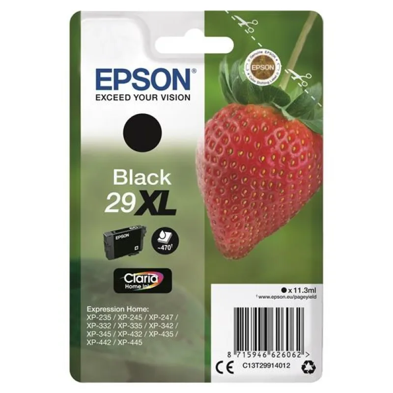 Čierny atrament EPSON "Strawberry" Black 29XL Claria Home Ink C13T29914012