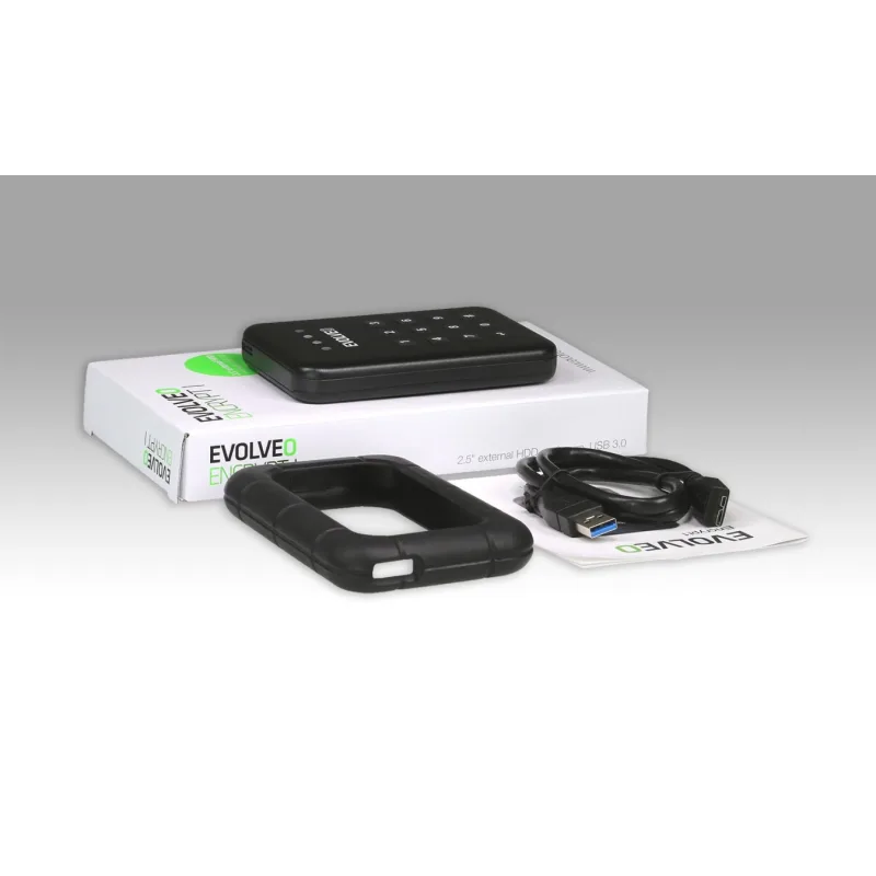 EVOLVEO 2.5"" Encrypt 1, externý rámček na HDD, USB 3.0 BS-KEY25