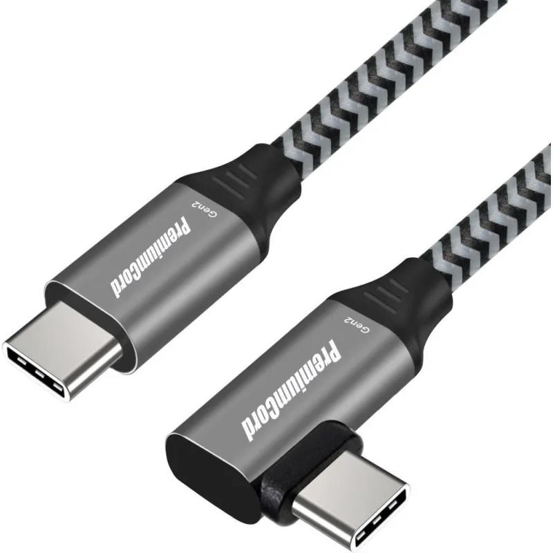 PREMIUMCORD Zahnutý kabel USB-C (USB 3.2 Gen 2, 3A, 60W, 20Gbit/ s), …