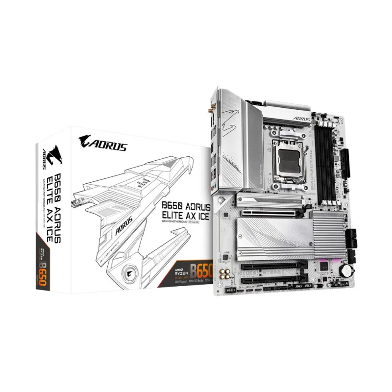 GIGABYTE MB Sc AM5 B650 A ELITE AX ICE, AMD B650, 4xDDR5, 1xDP, …