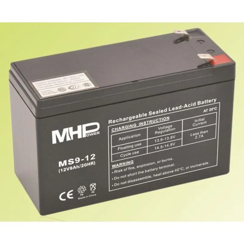 Pb akumulátor MHPower VRLA AGM 12V/ 9Ah (MS9-12) MS9-12