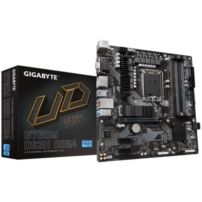 GIGABYTE MB Sc LGA1700 B760M DS3H DDR4, Intel B760, 4xDDR4, 2xDP, …