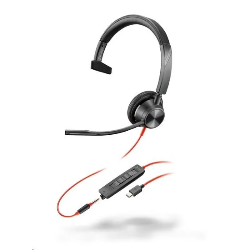 Poly Blackwire 3315 náhlavní souprava, 3.5 mm jack + USB-C/ A adaptér, …