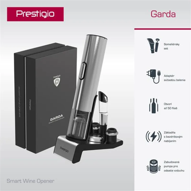 Prestigio Garda, automatický otvárač vína, Somelier sada PWO105SL