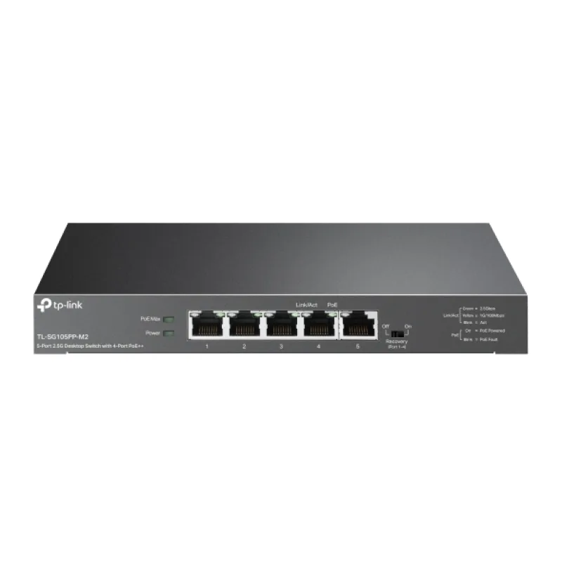 TP-Link TL-SG105PP-M2 5x2, 5 Gb (4xPOE++) Desktop Switch TL-SG105PP-M2