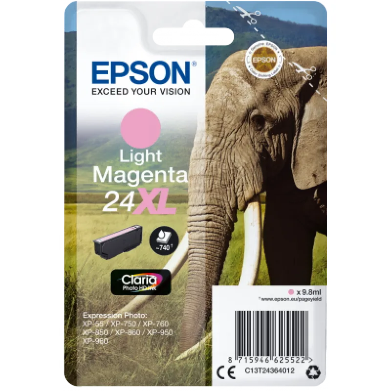 Epson Singel. Light Magenta 24XL Claria Photo Ink C13T24364012