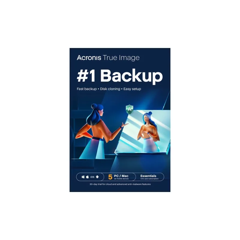 Acronis True Image Essentials Predplatné 5 počítačov - 1 rok predplatného…