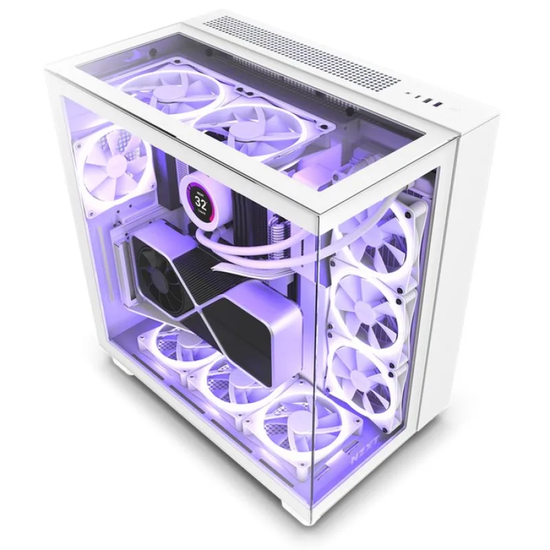 NZXT case H9 Elite, ATX, Premium Dual Chamber Mid Tower, white CM-H91EW-01