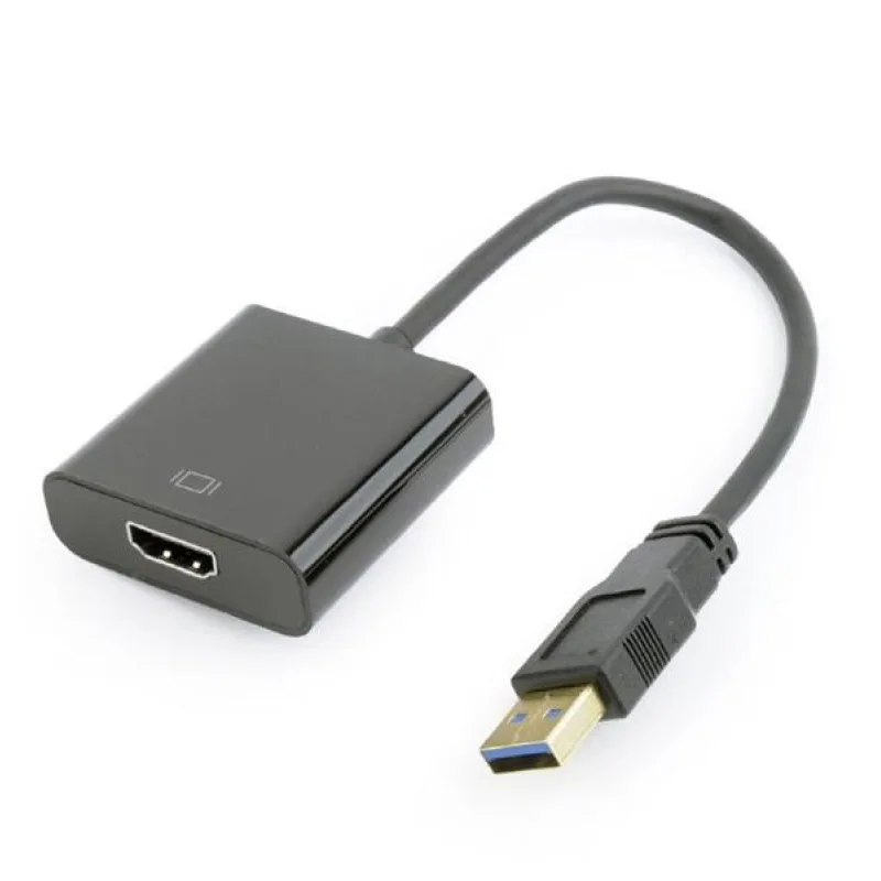 Gembird adaptér USB 3.0 (M) na HDMI (F), čierny A-USB3-HDMI-02
