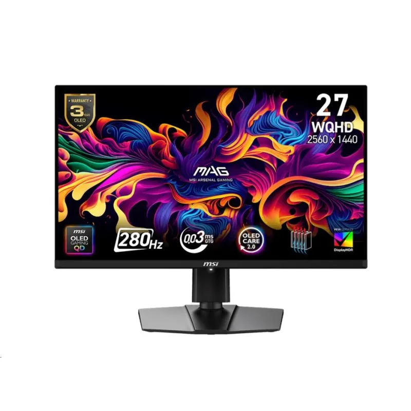 MSI MAG/ 271QP X28/ 26, 5"/ QD-OLED/ QHD/ 280Hz/ 0, 03ms/ Čierna/ 3R MAG…