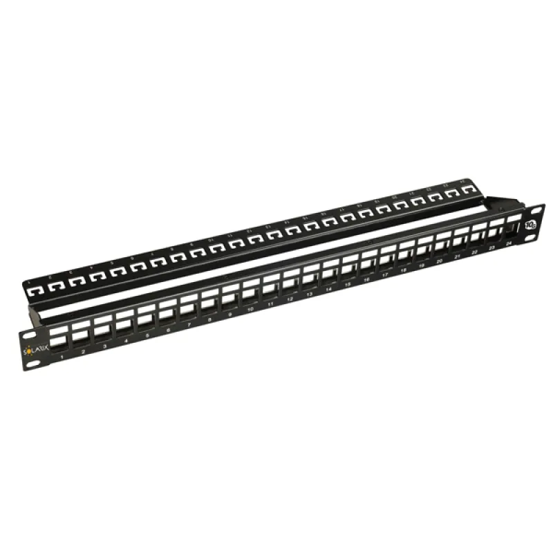 19" modulárny neosadený high-density patch panel Solarix 24 portov 0, 5U…