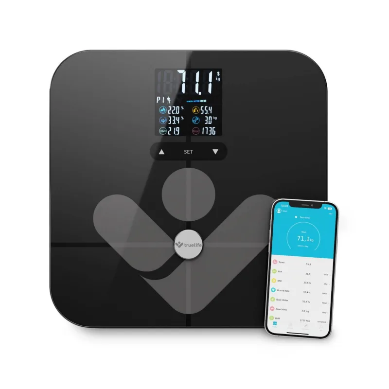 TrueLife FitScale W7 BT - Bioelektrická impedanční bluetooth váha - černá…