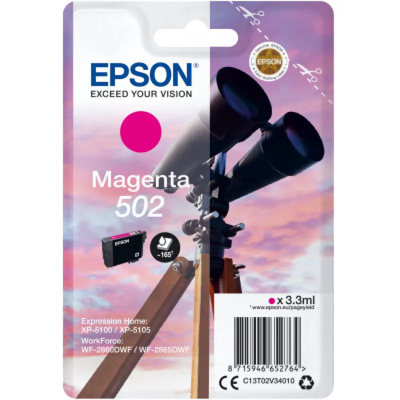 EPSON singlepack, Magenta 502, Ink, štandard C13T02V34010