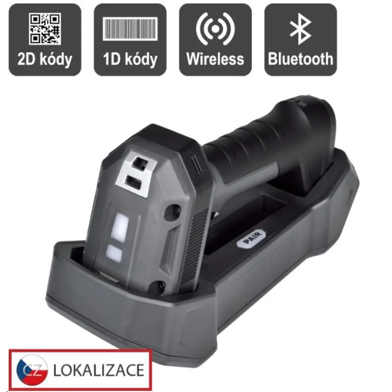 Virtuos HW-857 CCD 2D priemyselná, čítačka, bezdrôtová, USB, tmavo šedá…