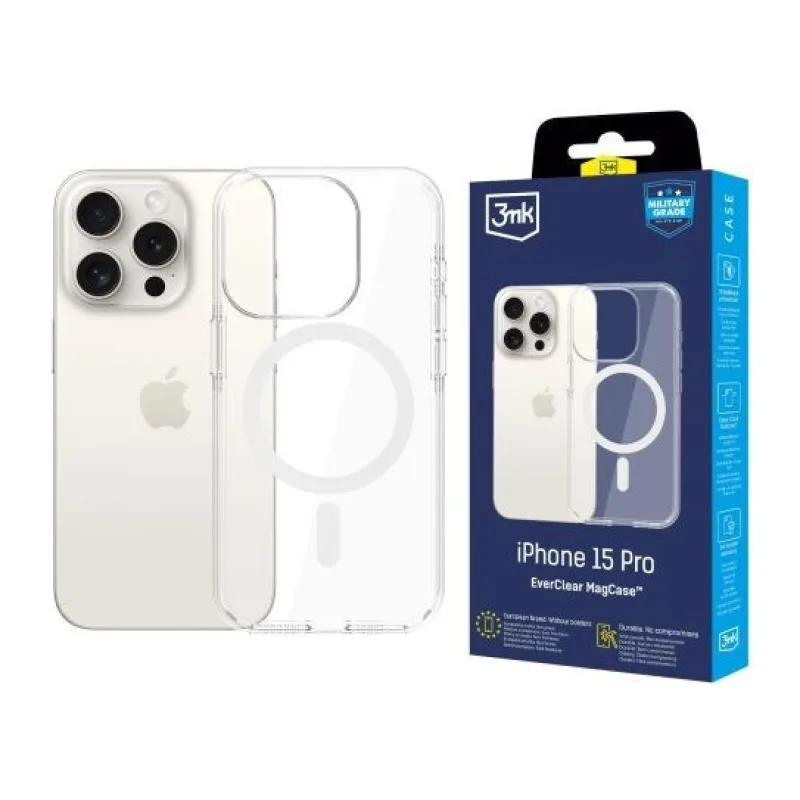 3mk ochranný kryt EverClear Magcase pro Apple iPhone 15 Pro 5903108657167