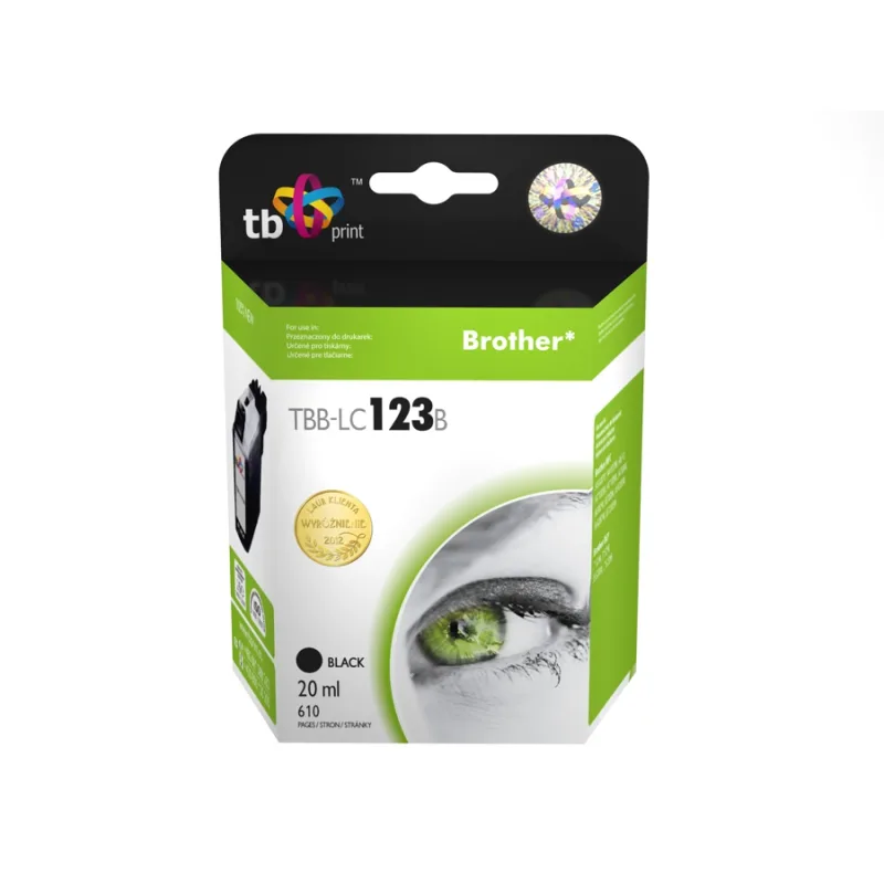 Ink.kazeta kompatibilná s Brother LC123BK 100% new TBB-LC123B