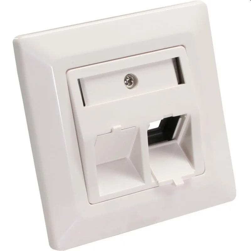 Zásuvka neosadená pod omietku pre 2x keystone, biela W.95902