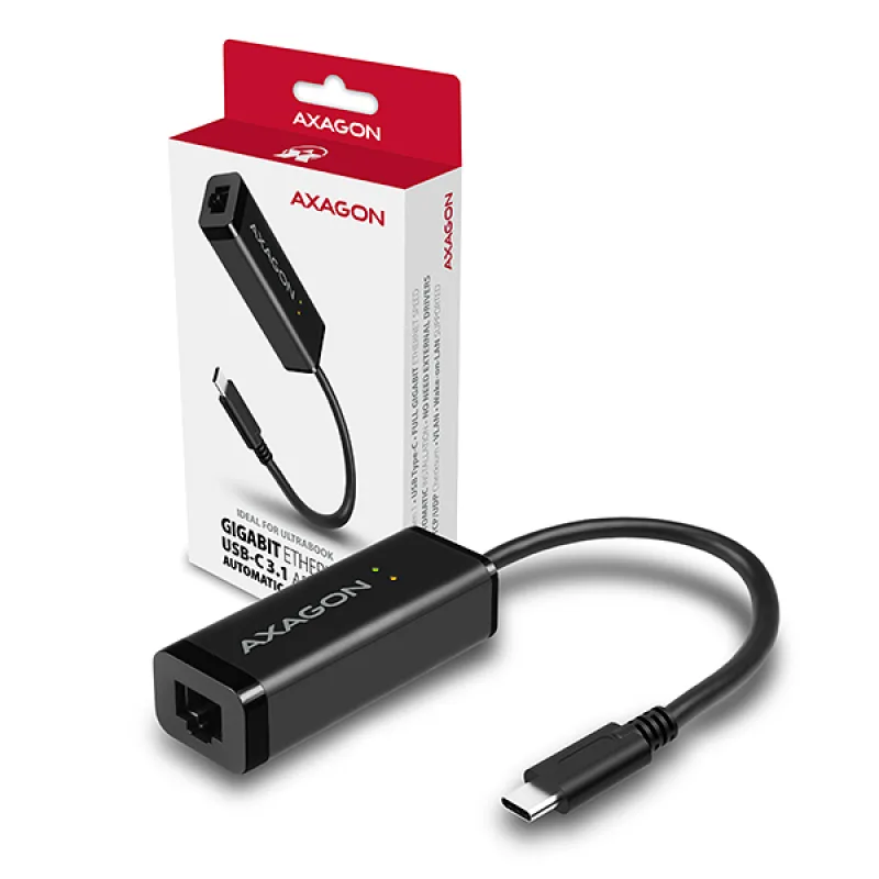 AXAGON ADE-SRC, USB-C 3.2 Gen 1 - Gigabit Ethernet sieťová karta, auto…