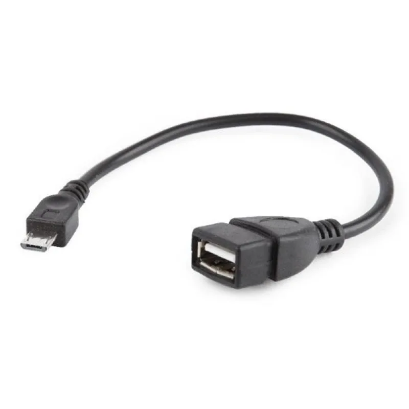 Gembird adaptér OTG Micro-USB (BM) na USB 2.0 (AF) kábel, 0.15 m, čierny…