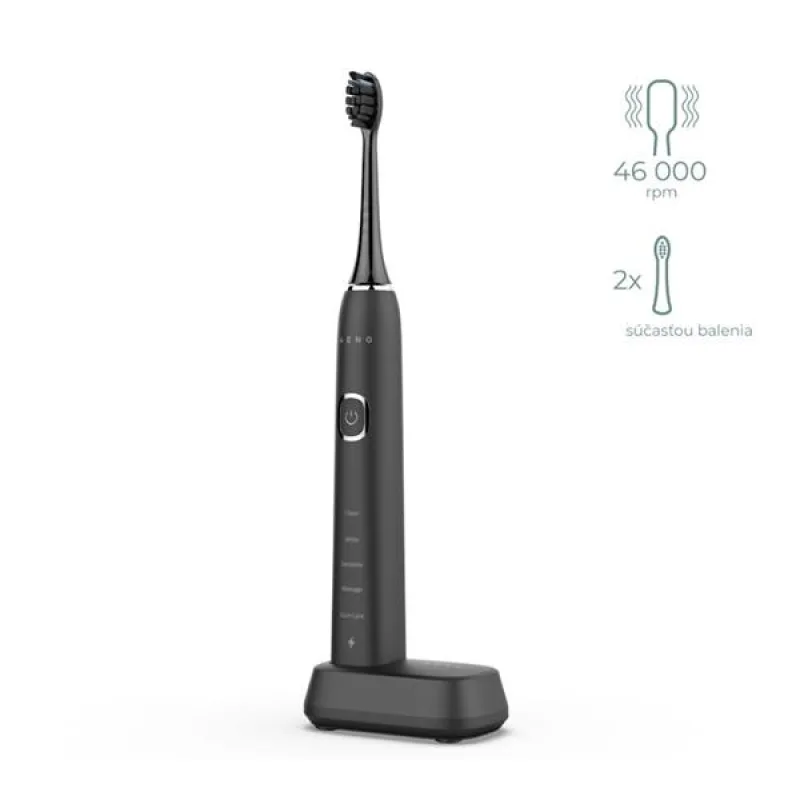 AENO sonická zubná kefka DB6, Čierna, 2 hlavice kefky, DUPONT, 40000 rpm,…