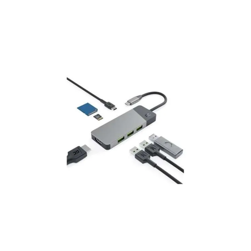Green Cell Adapter HUB Connect 7in1 (3xUSB-A 3.1 HDMI 4K 60Hz USB-C PD 85W) for Apple MacBook,Lenovo,Asus,Dell (HUBGC01)