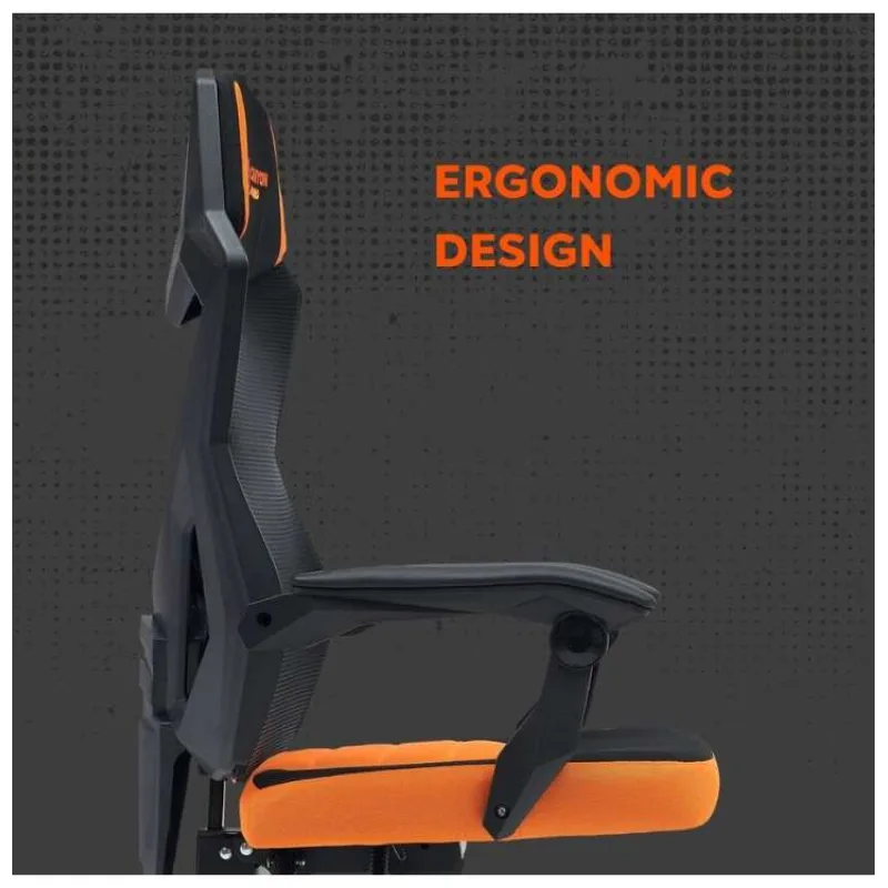 Canyon MCH02, Wave, herné kreslo s poťahom zo sieťoviny, čierno-oranžové (CNE-MCH02)