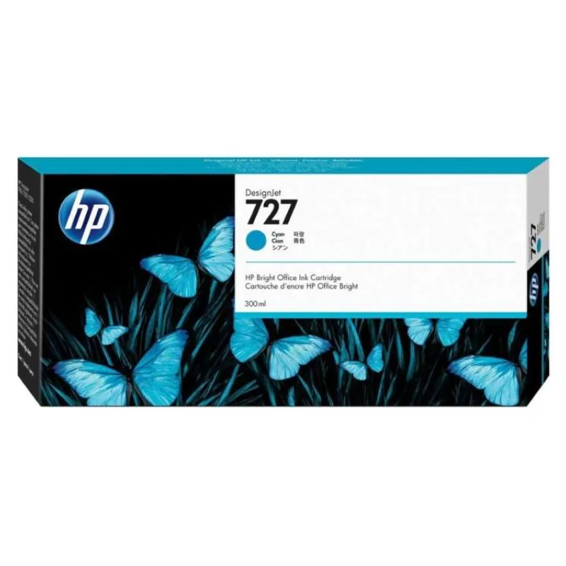 HP 727 Azurová inkoustová kazeta DesignJet, 300 ml (F9J76A)