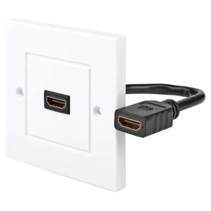 NEDIS nástěnný Box HDMI/ 1x HDMI zásuvka/ 4K@60Hz/ 18 Gbps/ pozlacené/ box/ černo-bílý (CVGB34950WT)