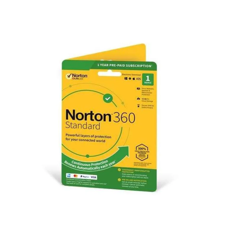 NORTON 360 STANDARD 10GB + VPN 1 uživatel pro 1 zařízení na 1rok (21405801)