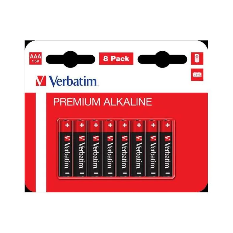 VERBATIM Alkalické baterie AAA, 8 PACK , LR03 (49502)