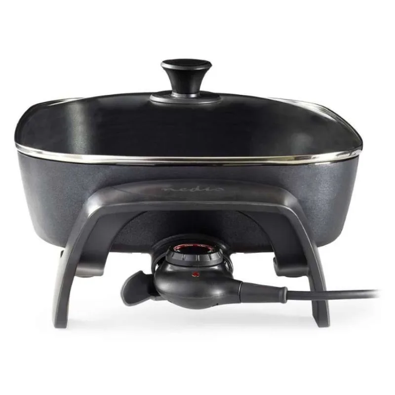 NEDIS elektrická pánev na smažení/ průměr 40 cm/ silné tělo z litého hliníku/ černá (FCSP110EBK40)