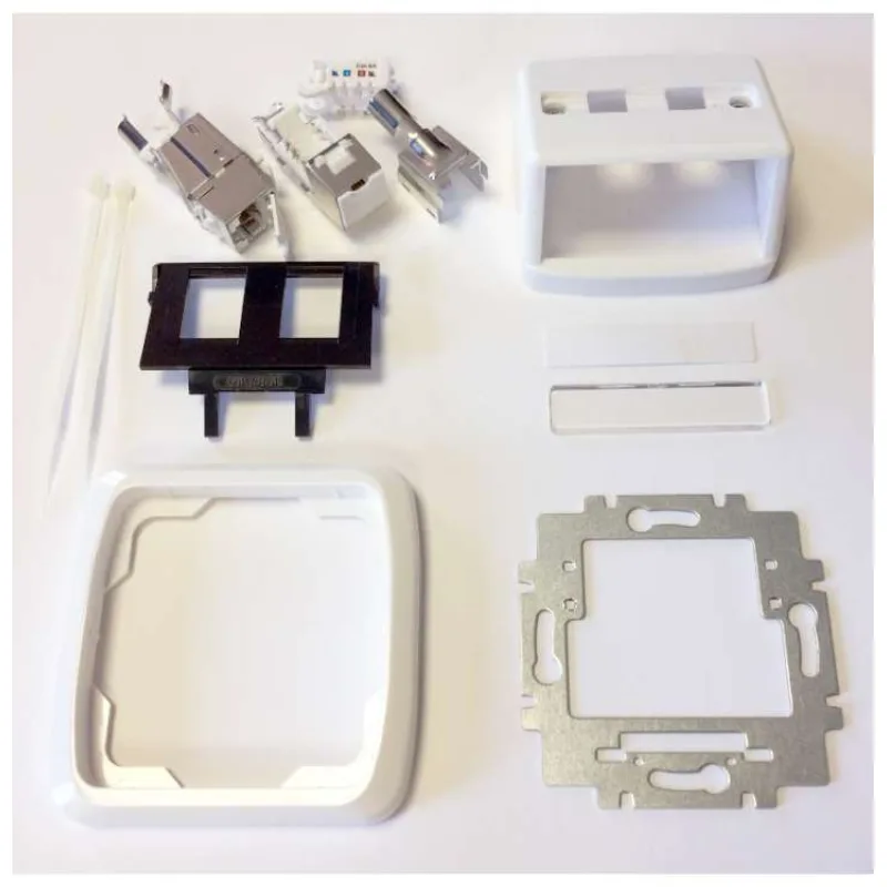 Dvojzásuvka ABB TANGO 2xRJ45 cat6A STP biela (2395)