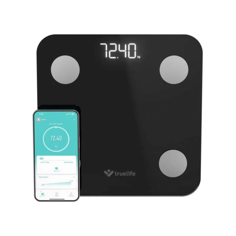 TrueLife FitScale W1 BT Black - bioelektrická impedanční bluetooth váha (TLCSMFSW1NNBA)