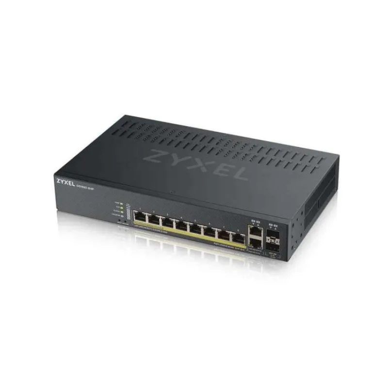 Zyxel GS1920-8HPv2, 10 Port Smart Managed Switch 8x Gigabit Copper and 2x Gigabit dual pers., hybrid mode, standalone or (GS1920-8HPV2-EU0101F)