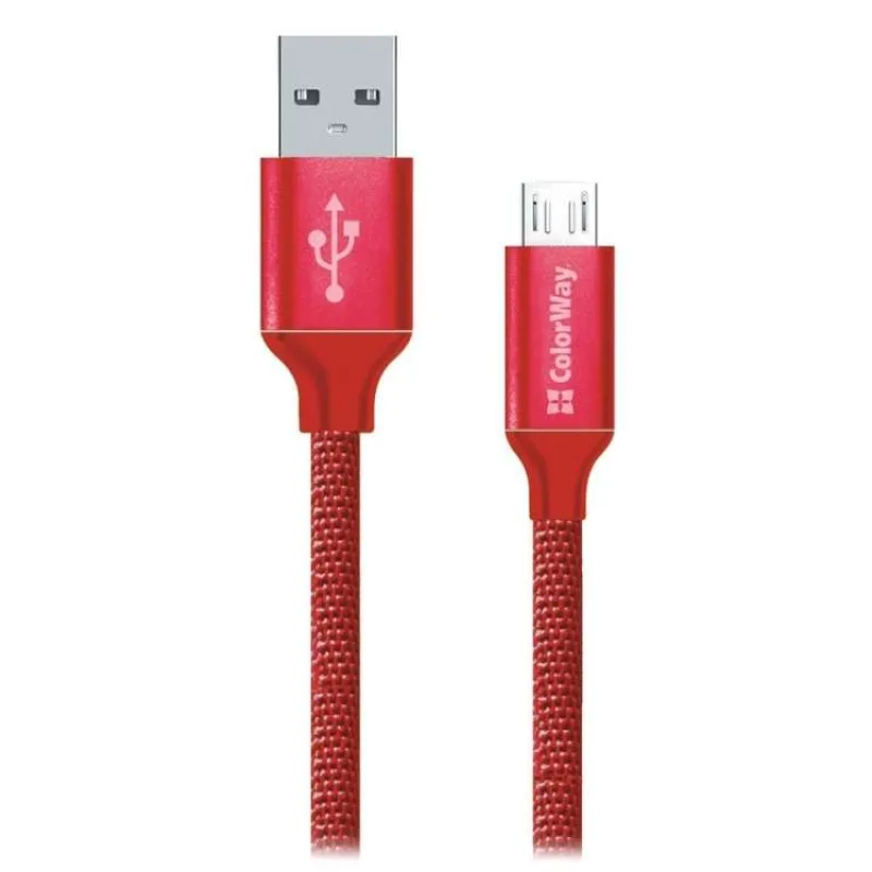 Colorway Datový Kabel Usb / Micro Usb/ 1m/ 2.1A/ Červený (CW-CBUM002-RD)