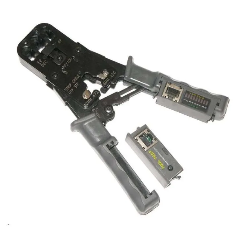 XtendLan Kleště krimpovací s testerem, LED indikace, ráčna, RJ45, RJ12, RJ11 (HT-300TR)