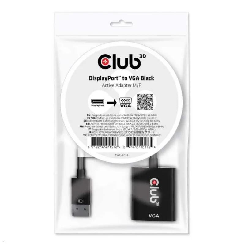 Aktívny adaptér Club3D DisplayPort na VGA (CAC-2013)