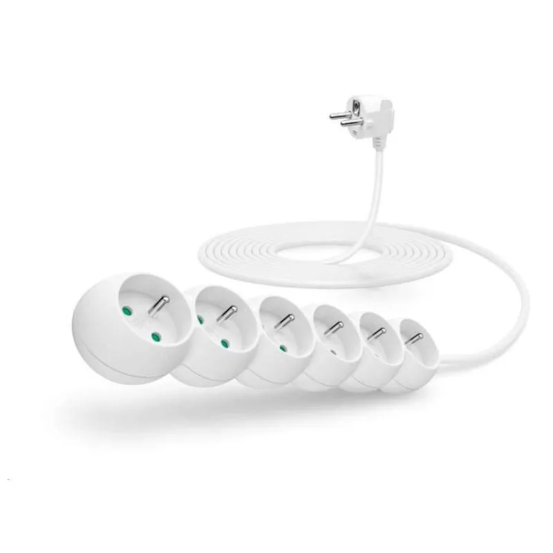 CONNECT IT prodlužovací kabel 230 V, 6 zásuvek, 5 m, bez vypínače (bílý) (CI-1312)