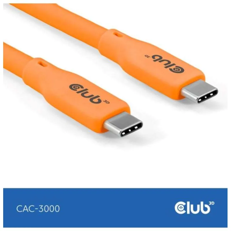 Club3D Kabel USB-C 4.0, 20Gbps, 4K60Hz, PD 240W, 2m, oranžová (CAC-3000)