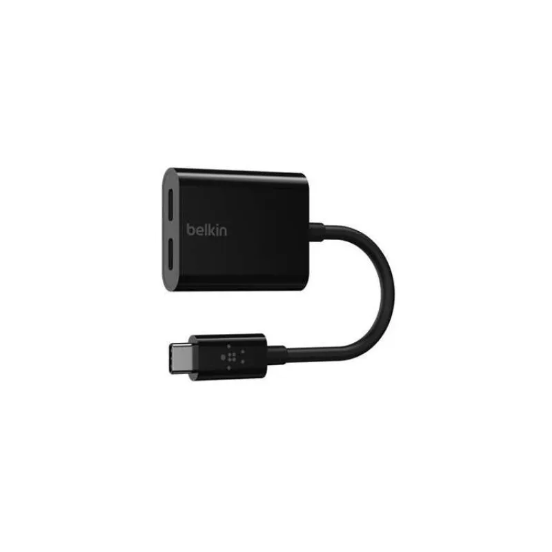 Belkin RockStar USB-C Audio + Charge Adapter - Black (F7U081btBLK)