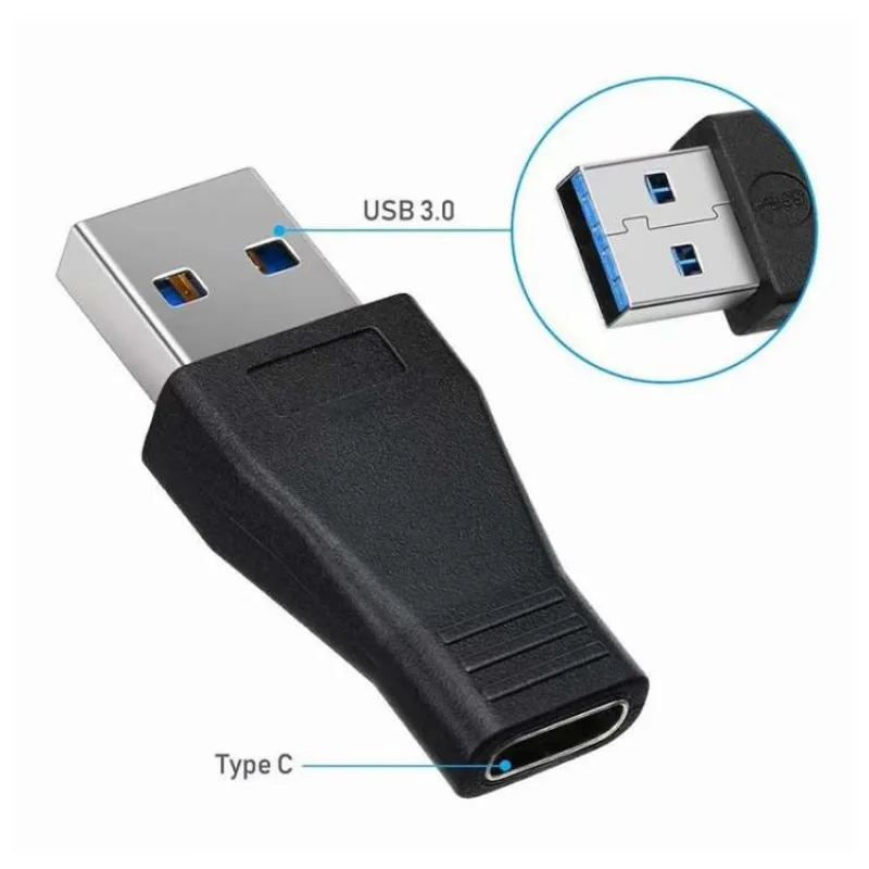PremiumCord Adaptér USB 3.0 A male - USB-C female, černý zastříknutý adaptér (kur31-21)