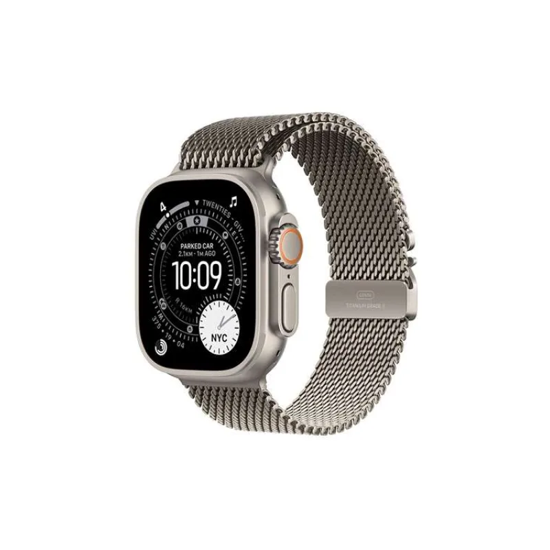 Apple Watch Ultra 3 GPS + Cellular 49mm Natural Titanium Case with Natural Titanium Milanese Loop - Small (MEWW4QC/A)