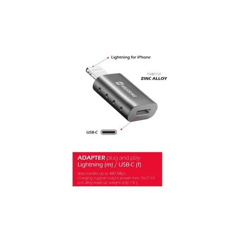 SWISSTEN ADAPTER LIGHTNING(M)/USB-C(F) (55500400)