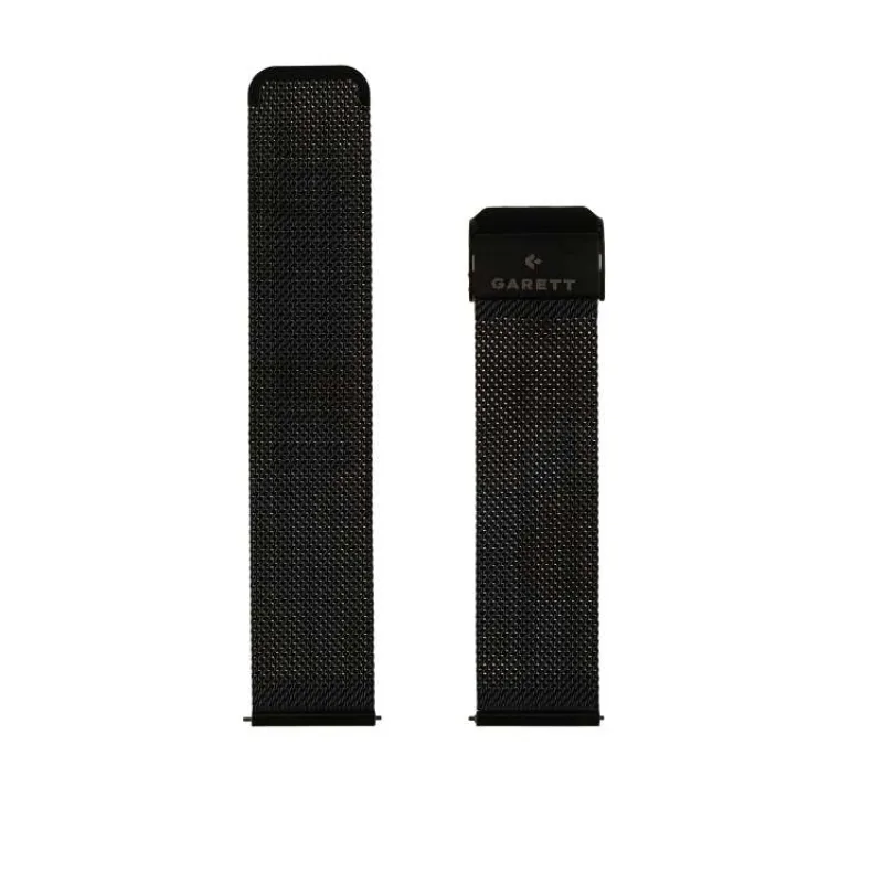 Garett univerzální řemínek 22 mm, černý kovový, typ Mesh (STRAP_BLK_STL_22MM)