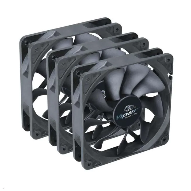 ventilátor Akasa - 12 cm VIPER S-flow 3ks B (AK-FN065-BKT03)