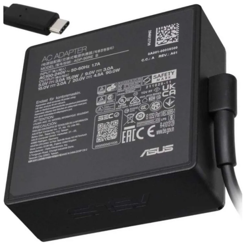 ASUS AC NAPÁJACÍ ADAPTÉR 90W 20V USB C - 3pin neobsahuje PW CORD CEE (B0A001-00059500)