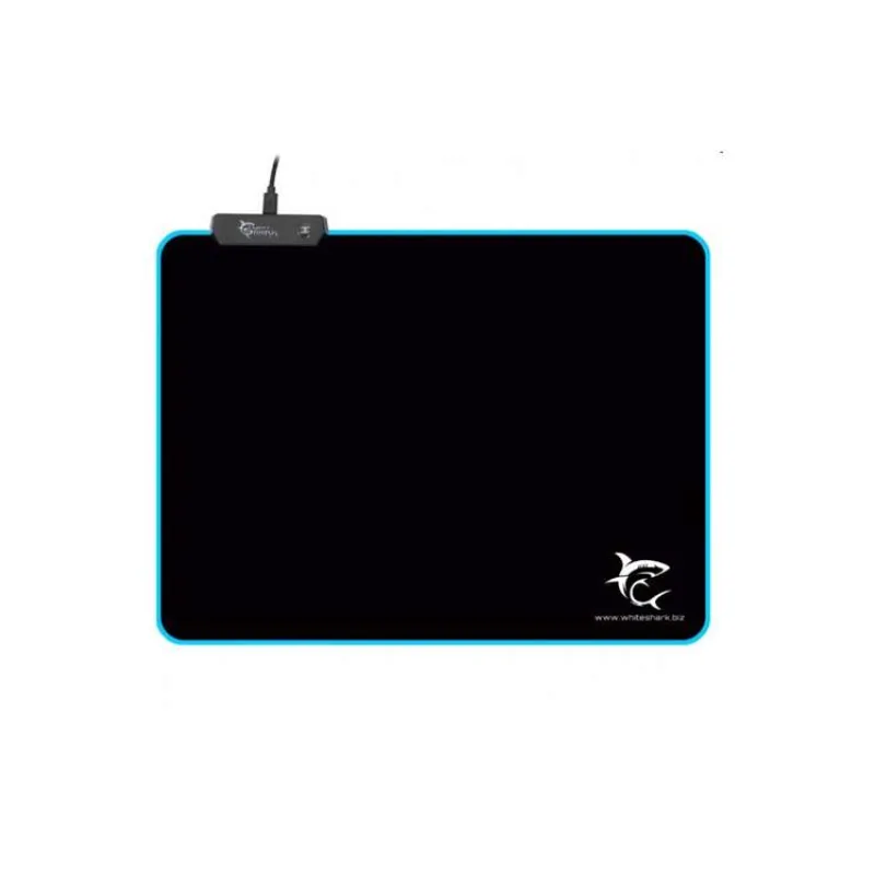 White Shark mousepad LED LUMINOUS L, 350x250 mm, black (LUMINOUS-350x250)