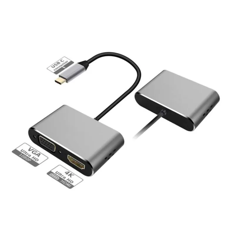 PLATINET adaptér USB-C na HDMI 4K 30Hz VGA PORT (PMMA9832)
