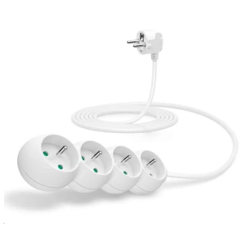 CONNECT IT prodlužovací kabel 230 V, 4 zásuvky, 3 m, bez vypínače (bílý) (CI-1318)