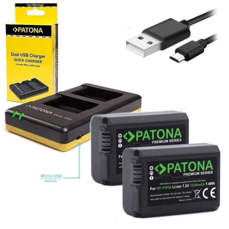 PATONA nabíječka Foto Dual Quick Sony NP-FW50 + 2x baterie 1030mAh USB (PT1964B)